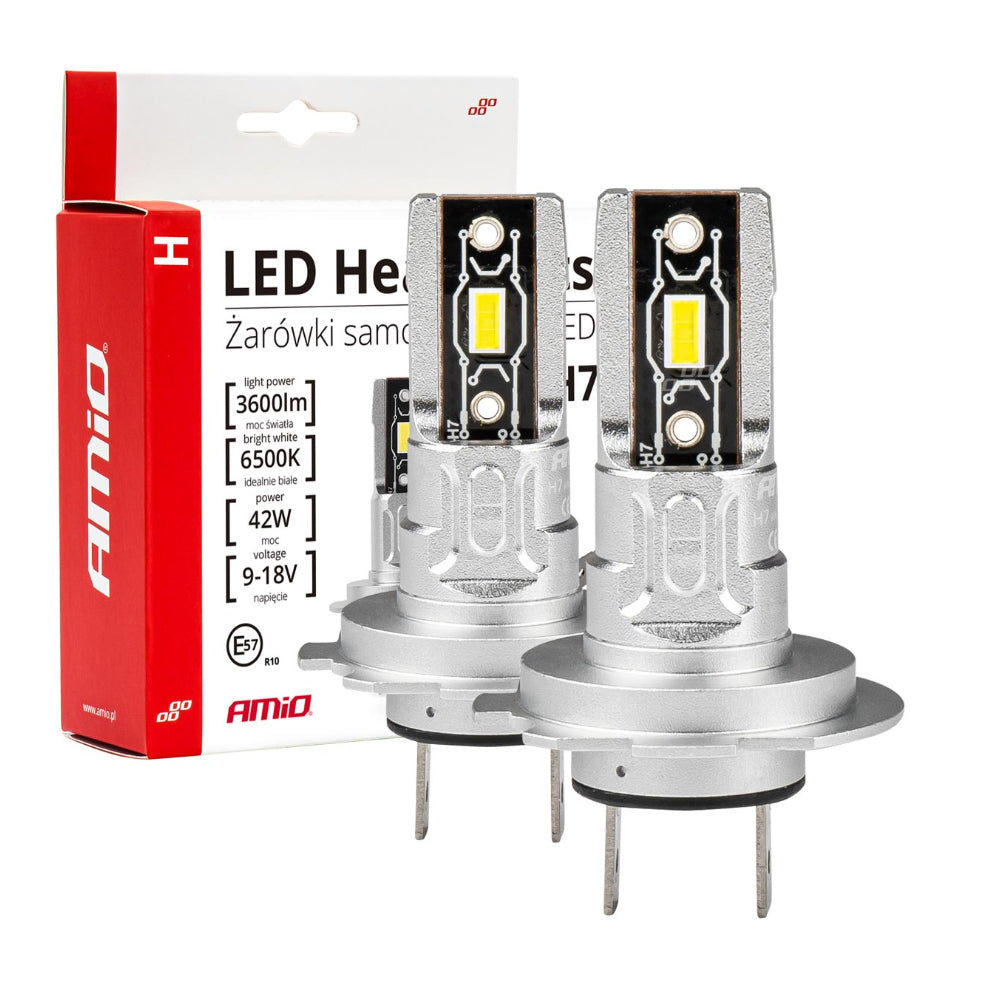 ΛΑΜΠΕΣ LED H7 H-SERIES 9>32V 50W 6500K 2225lm +200% CSP LED AMiO - 2 TEM.