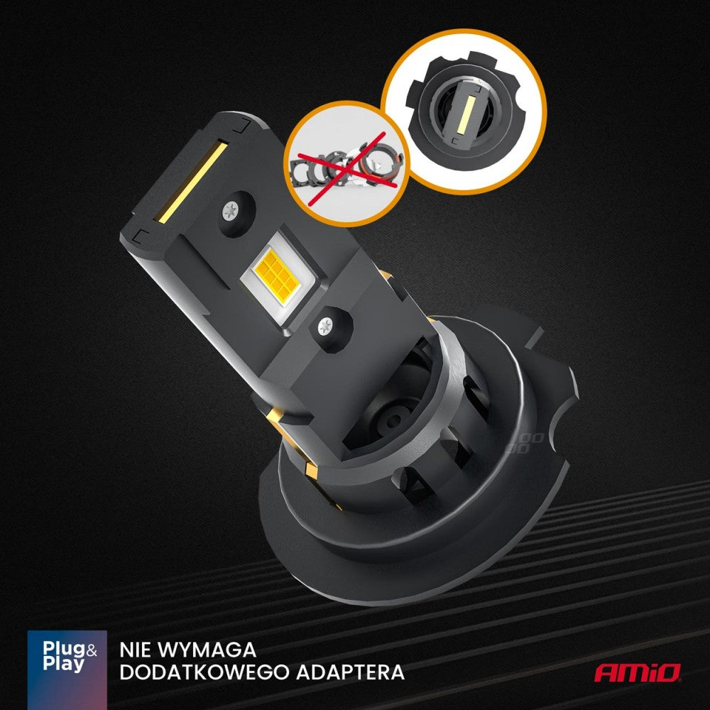 ΛΑΜΠΕΣ LED  H7 12V 44W 6.500K 3.936lm CSP X4 SERIES AVIATOR PLUG & PLAY ΑΜΙΟ - 2 ΤΕΜ.