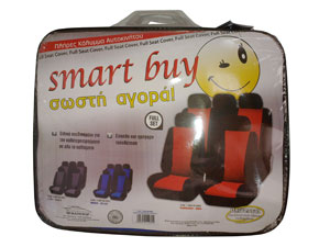 Καλυμματα Υφασμάτινα smart buy Σετ Μαύρο-Κόκκινο